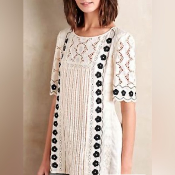 Anthropologie Tops - Anthropologie Floreat Veille Beaded Embroidered Peasant Top